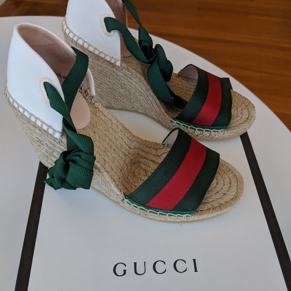 Gucci Wedge Espadrille, Sz 36
